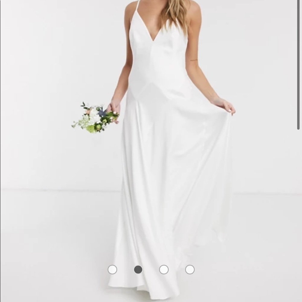 NWT ASOS EDITION Paige satin plunge wedding dress